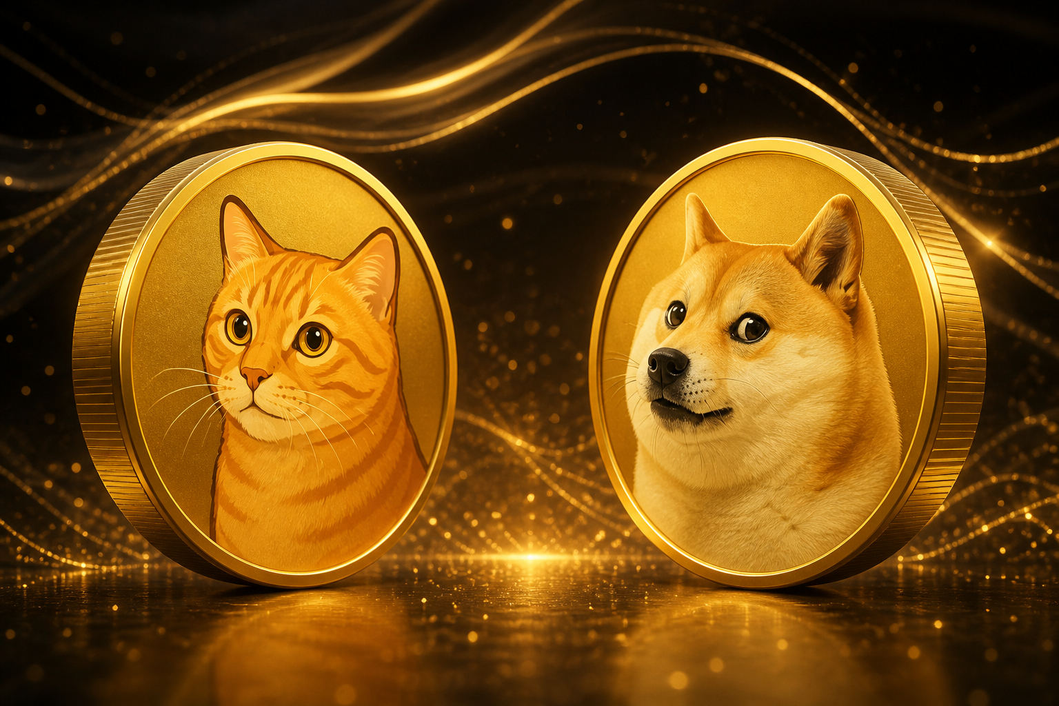 Tsutsuji coin facing Doge coin