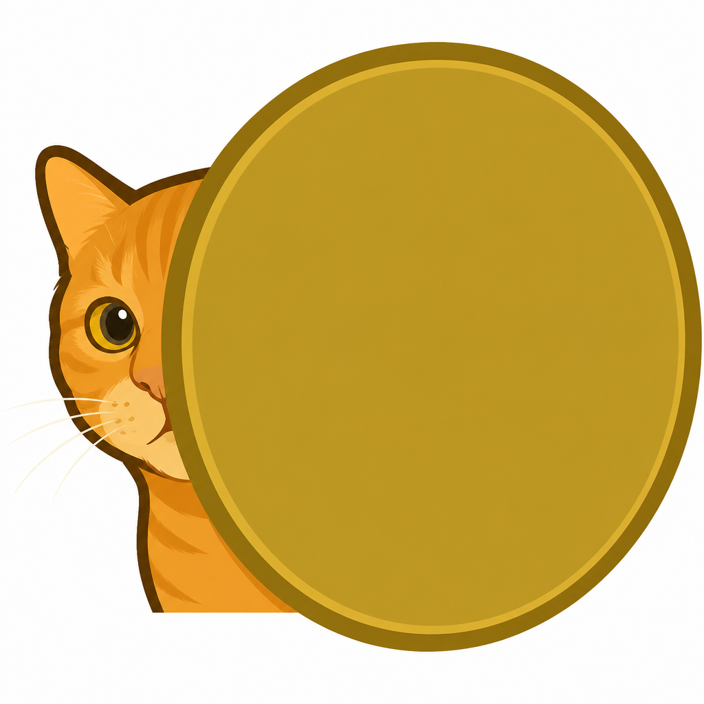 Tsutsuji peeking from a gold coin